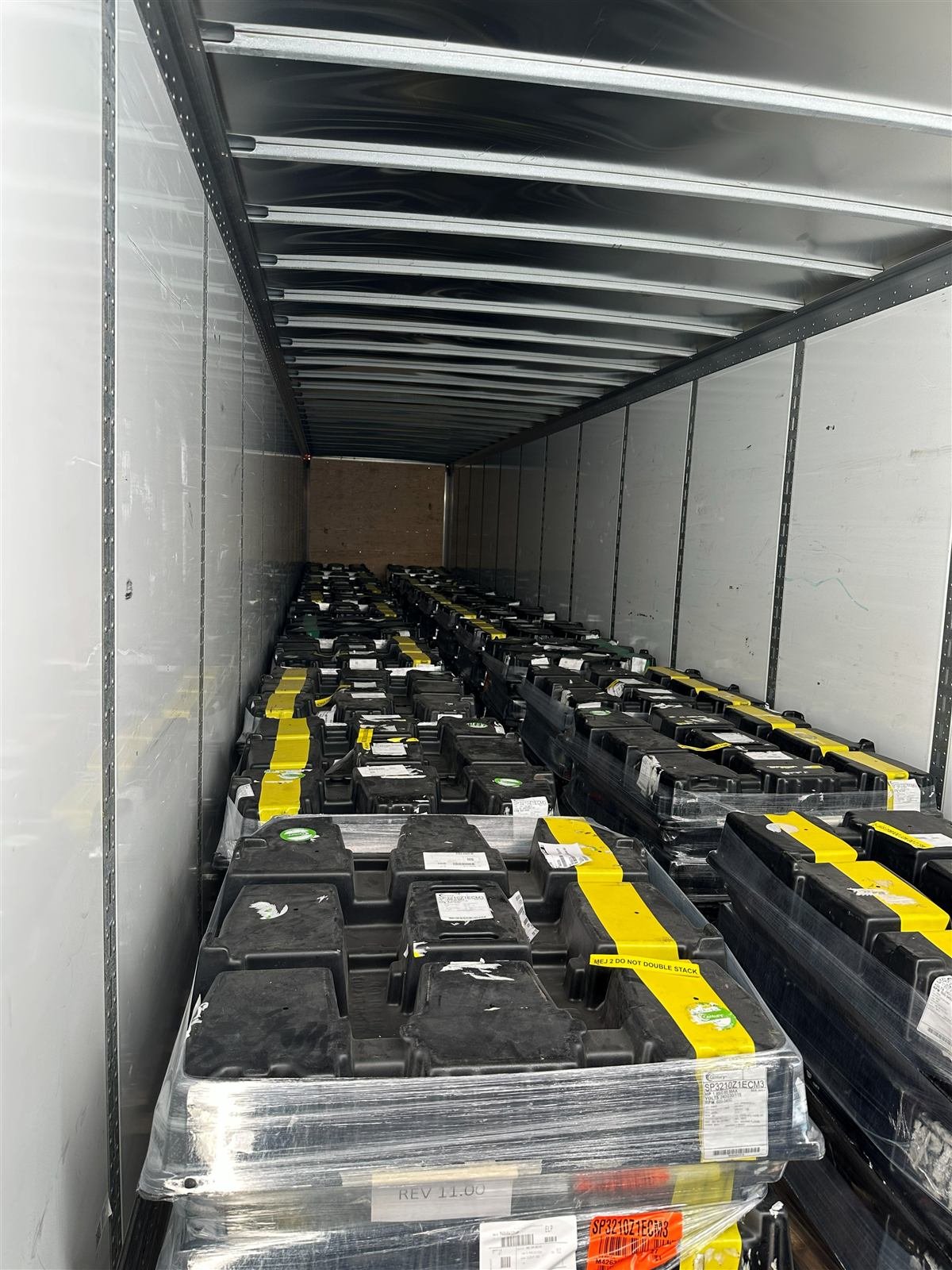 Fully loaded trailer with palletized freight leaving the NMV Expedition warehouse in Pineville, NC